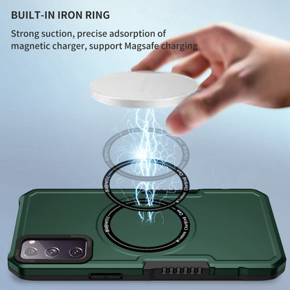 For Samsung Galaxy S20 FE MagSafe Shockproof Armor Phone Case(Dark Green) by buy2fix