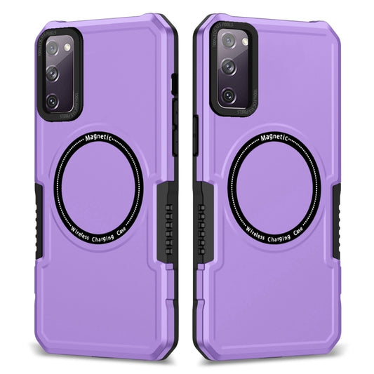For Samsung Galaxy S20 FE MagSafe Shockproof Armor Phone Case(Purple) by buy2fix