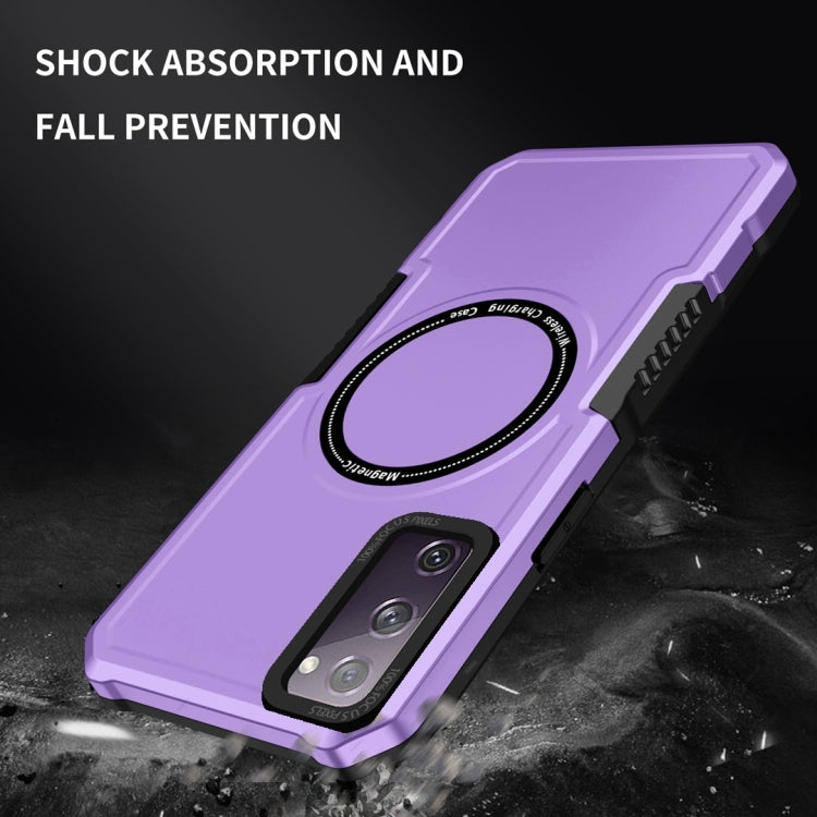 For Samsung Galaxy S20 FE MagSafe Shockproof Armor Phone Case(Purple) by buy2fix