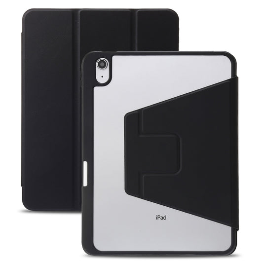 For iPad 2025 / 2022 3-Fold 360 Rotation Acrylic Leather Smart Tablet Case(Black) - iPad 2025 / 2022 Cases by buy2fix | Online Shopping UK | buy2fix