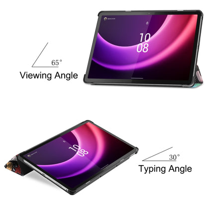 For Lenovo Tab P11 Gen 2 Custer Painted 3-Fold Holder Leather Smart Tablet Case(Graffiti) - Lenovo by buy2fix | Online Shopping UK | buy2fix