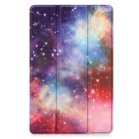 For Lenovo Tab P11 Gen 2 Custer Painted 3-Fold Holder Leather Smart Tablet Case(Milky Way Nebula) - Lenovo by buy2fix | Online Shopping UK | buy2fix