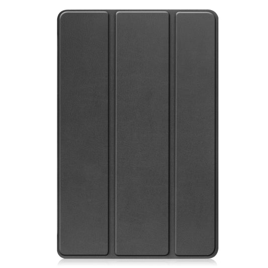 For Lenovo Tab P11 Gen 2 Custer Pure Color 3-Fold Holder Leather Smart Tablet Case(Black) - Lenovo by buy2fix | Online Shopping UK | buy2fix