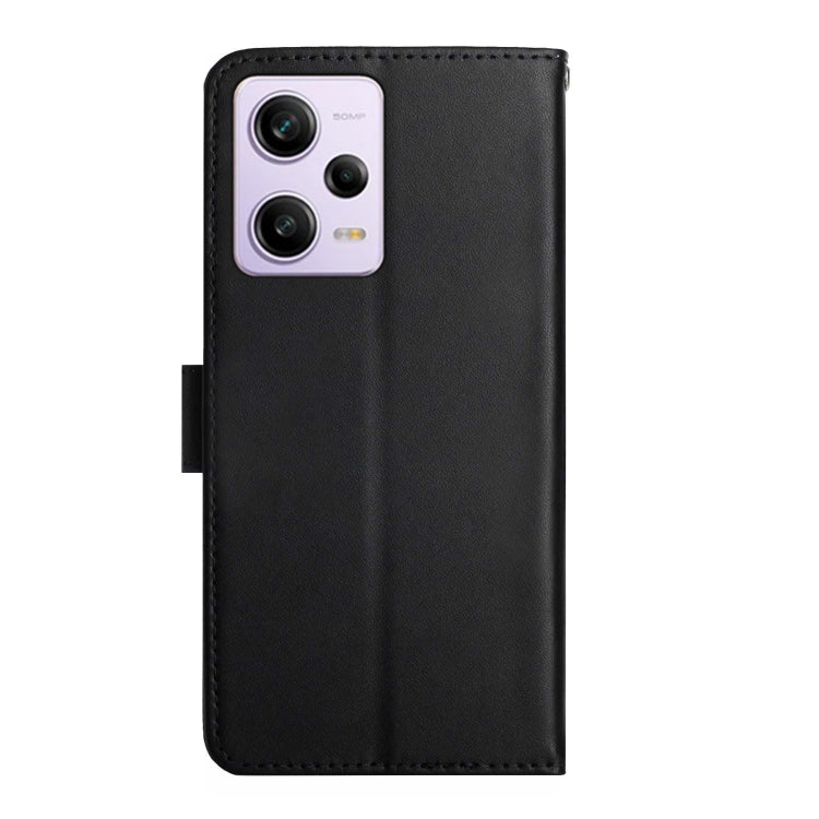 For Xiaomi Redmi Note 12 Pro 5G China Genuine Leather Fingerprint-proof Flip Phone Case(Black) by buy2fix