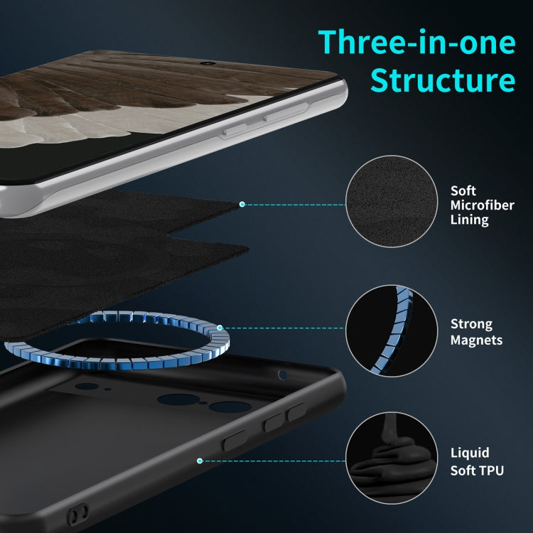 For Google Pixel 7 MagSafe Magnetic Liquid Silicone Phone Case(Black) by buy2fix