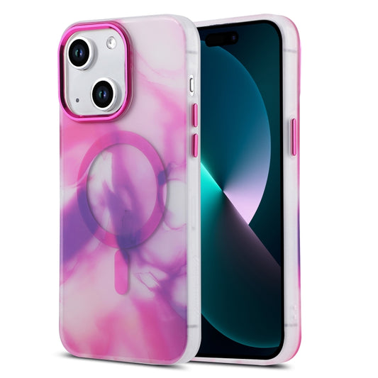 For iPhone 13 MagSafe Magnetic Ink Phone Case(Pink Purple) - iPhone 13 Cases by buy2fix | Online Shopping UK | buy2fix