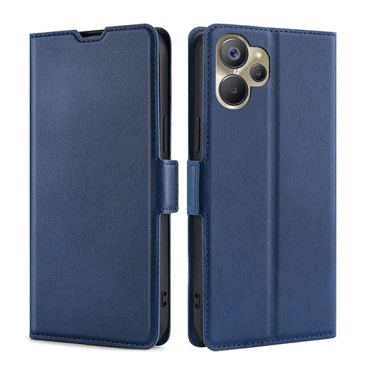 For Realme 9i 5G Global/10 5G Ultra-thin Voltage Side Buckle Horizontal Flip Leather Phone Case(Blue) - Realme Cases by buy2fix | Online Shopping UK | buy2fix