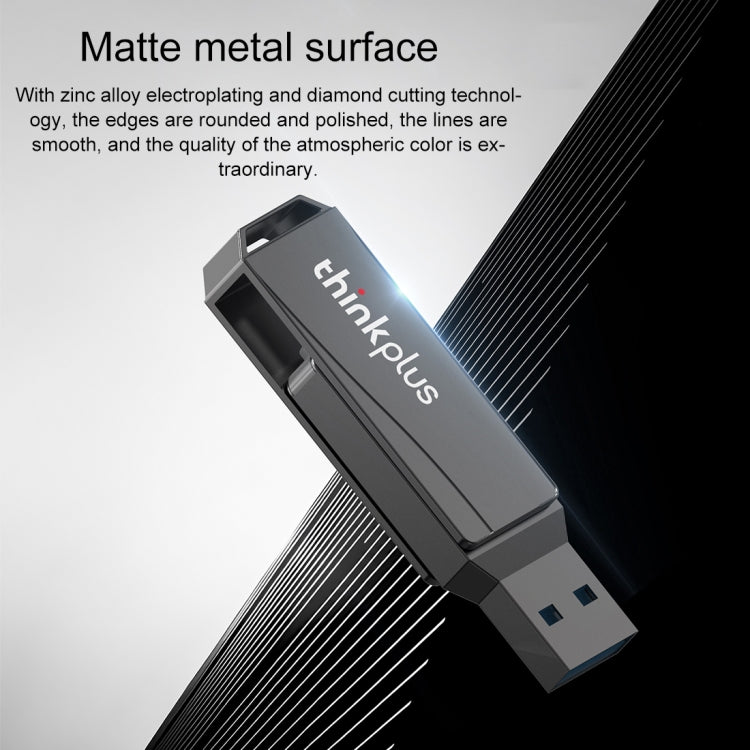 Lenovo Thinkplus MU252 USB 3.1 + USB-C / Type-C Flash Drive, Memory:64GB(Black) - USB Flash Drives by Lenovo | Online Shopping UK | buy2fix