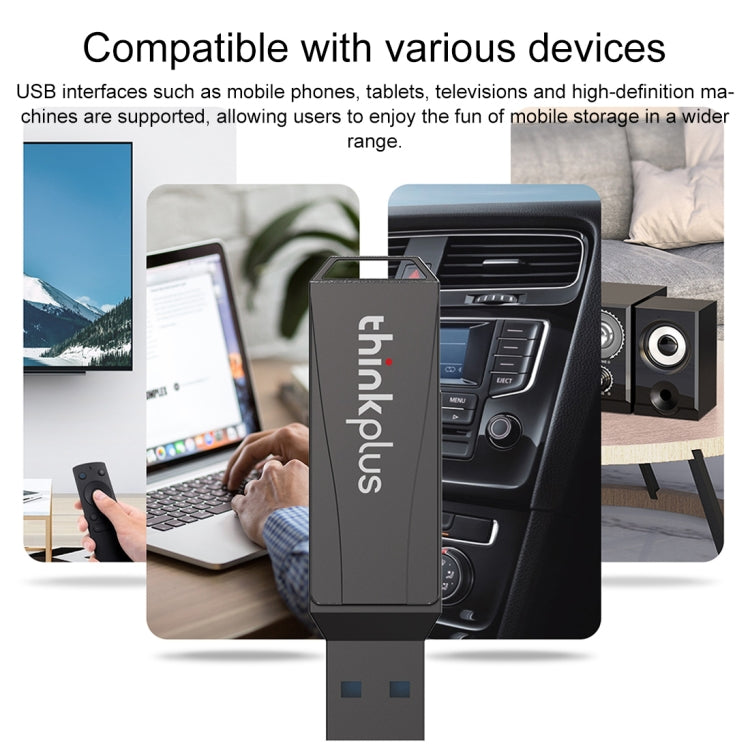 Lenovo Thinkplus MU252 USB 3.1 + USB-C / Type-C Flash Drive, Memory:64GB(Black) - USB Flash Drives by Lenovo | Online Shopping UK | buy2fix