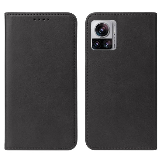 For Motorola Edge 30 Ultra Magnetic Closure Leather Phone Case(Black) - Motorola Cases by buy2fix | Online Shopping UK | buy2fix