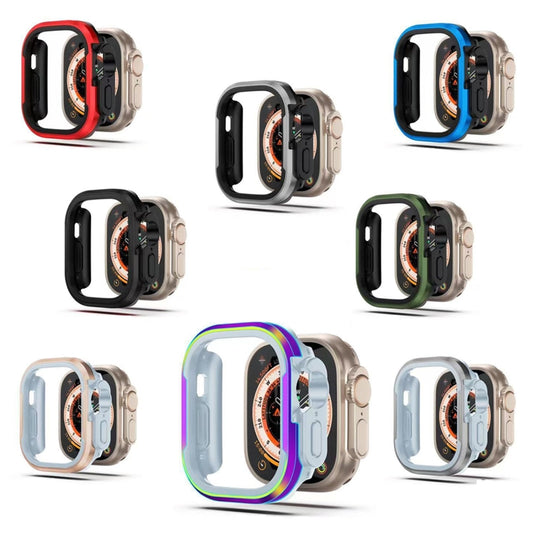 For Apple Watch Ultra 49mm Aluminum Alloy + TPU 2 in 1 Protective Case(Black) - Watch Cases by buy2fix | Online Shopping UK | buy2fix