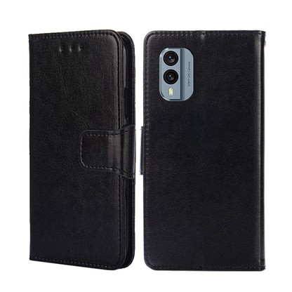For Nokia X30 5G Crystal Texture Horizontal Flip Leather Phone Case(Black) - Nokia Cases by buy2fix | Online Shopping UK | buy2fix