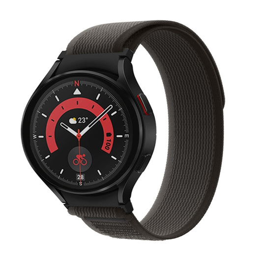 For Samsung Galaxy Watch 5 Pro / Watch4 Classic Loop Nylon Watch Band(Black Grey) - Watch Bands by buy2fix | Online Shopping UK | buy2fix