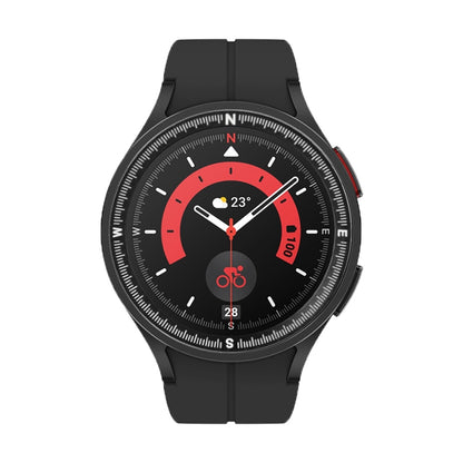 For Samsung Galaxy Watch 5 Pro Compass Scale Metal Watch Bezel(Black) - Watch Cases by buy2fix | Online Shopping UK | buy2fix