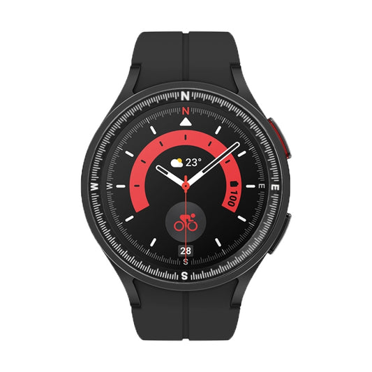 For Samsung Galaxy Watch 5 Pro Compass Scale Metal Watch Bezel(Black) - Watch Cases by buy2fix | Online Shopping UK | buy2fix