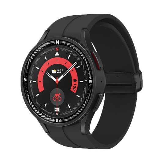 For Samsung Galaxy Watch 5 Pro Compass Scale Metal Watch Bezel(Black) - Watch Cases by buy2fix | Online Shopping UK | buy2fix