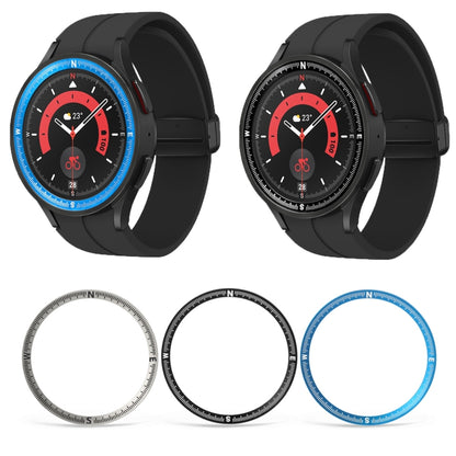 For Samsung Galaxy Watch 5 Pro Compass Scale Metal Watch Bezel(Black) - Watch Cases by buy2fix | Online Shopping UK | buy2fix