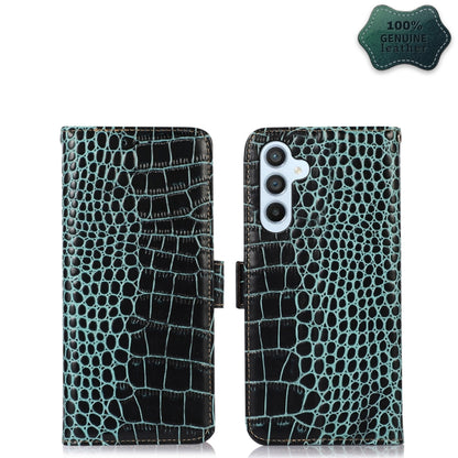 For Samsung Galaxy A54 5G Crocodile Top Layer Cowhide Leather Phone Case(Green) by buy2fix