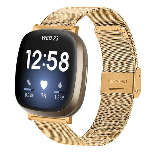 For Fitbit Versa 3 / Sense Milan Buckle Metal Watch Band(Gold) - Watch Bands by buy2fix | Online Shopping UK | buy2fix