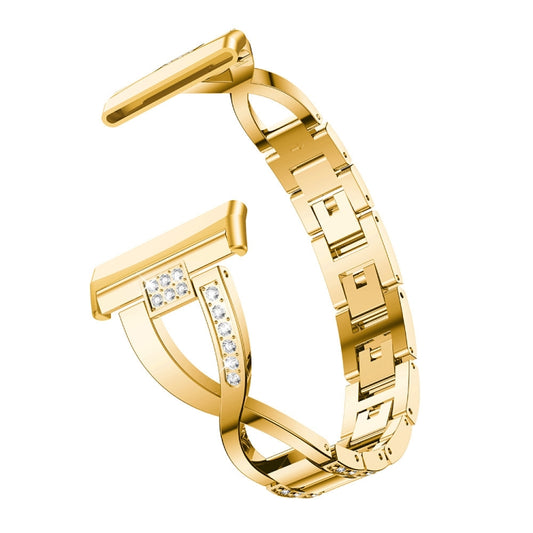 For Fitbit Versa 4 / Sense 2 Universal  Diamond Metal Watch Band(Gold) - Watch Bands by buy2fix | Online Shopping UK | buy2fix