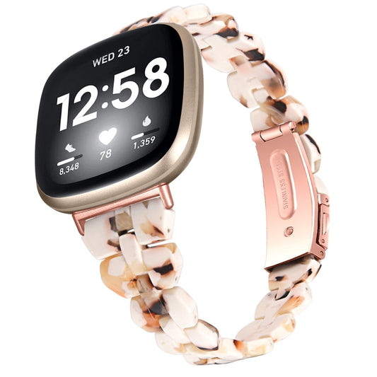 For Fitbit Versa 3 / Sense Universal Rhombus Resin Watch Band(Nougat) - Watch Bands by buy2fix | Online Shopping UK | buy2fix