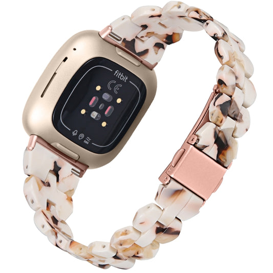 For Fitbit Versa 3 / Sense Universal Rhombus Resin Watch Band(Nougat) - Watch Bands by buy2fix | Online Shopping UK | buy2fix