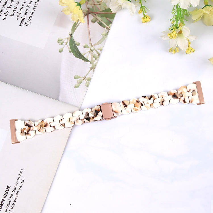 For Fitbit Versa 3 / Sense Universal Rhombus Resin Watch Band(Nougat) - Watch Bands by buy2fix | Online Shopping UK | buy2fix