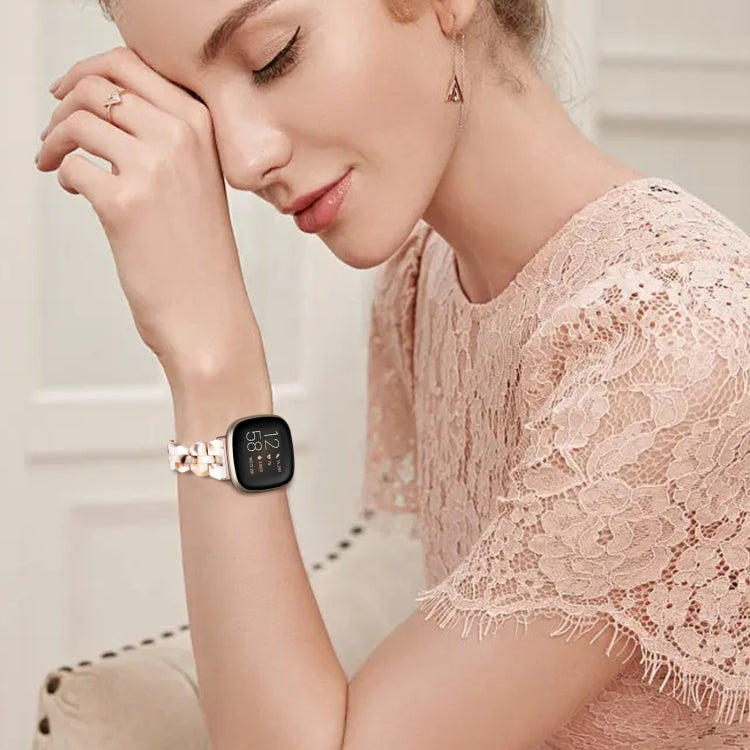 For Fitbit Versa 3 / Sense Universal Rhombus Resin Watch Band(Nougat) - Watch Bands by buy2fix | Online Shopping UK | buy2fix