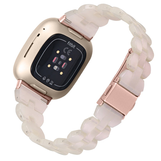 For Fitbit Versa 4 / Sense 2 Universal Rhombus Resin Watch Band(Mermaid Pink) - Watch Bands by buy2fix | Online Shopping UK | buy2fix