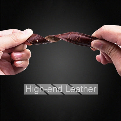 For Fitbit Versa 4 / Sense 2 Universal Crocodile Texture Genuine Leather Watch Band(Brown) - Watch Bands by buy2fix | Online Shopping UK | buy2fix
