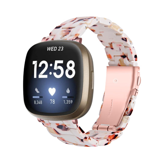 For Fitbit Versa 4 / Sense 2 Universal Resin Watch Band(Nougat) - Watch Bands by buy2fix | Online Shopping UK | buy2fix