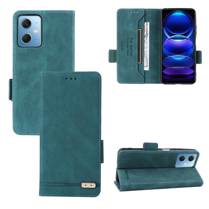 For Xiaomi Redmi Note 12 5G Magnetic Clasp Flip Leather Phone Case(Green) by buy2fix