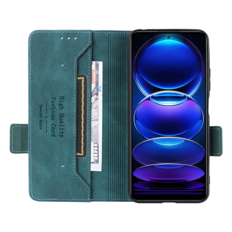 For Xiaomi Redmi Note 12 5G Magnetic Clasp Flip Leather Phone Case(Green) by buy2fix