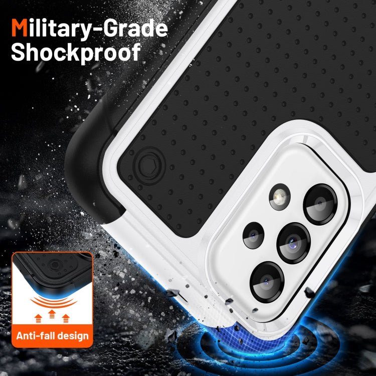 For Samsung Galaxy A23 PC + TPU Shockproof Protective Phone Case(White+Black) by buy2fix
