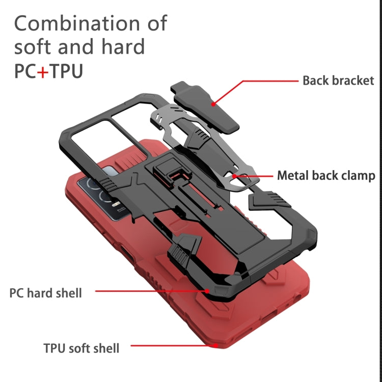 For Samsung Galaxy S23+ 5G Armor Warrior Shockproof PC + TPU Phone Case(Red) - Galaxy S23+ 5G Cases by buy2fix | Online Shopping UK | buy2fix