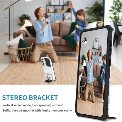 For Samsung Galaxy S23 5G Stereoscopic Holder Sliding Camshield Phone Case(White) - Galaxy S23 5G Cases by buy2fix | Online Shopping UK | buy2fix