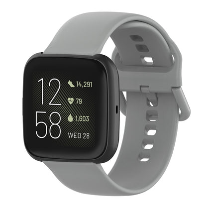 23mm Color Buckle Silicone Wrist Strap Watch Band for Fitbit Versa 2 / Versa / Versa Lite / Blaze, Size: S(Gray) - Watch Bands by buy2fix | Online Shopping UK | buy2fix