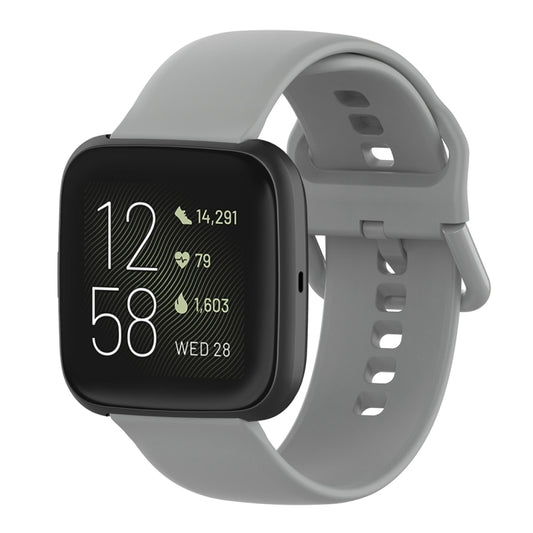 23mm Color Buckle Silicone Wrist Strap Watch Band for Fitbit Versa 2 / Versa / Versa Lite / Blaze, Size: S(Gray) - Watch Bands by buy2fix | Online Shopping UK | buy2fix