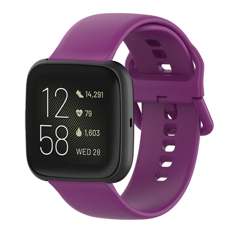 23mm Color Buckle Silicone Wrist Strap Watch Band for Fitbit Versa 2 / Versa / Versa Lite / Blaze, Size: S(Purple) - Watch Bands by buy2fix | Online Shopping UK | buy2fix