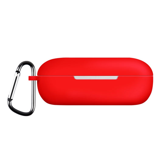 For Huawei FreeBuds SE Pure Color Bluetooth Earphone Silicone Case with Hook(Red) - Huawei Earphone Case by buy2fix | Online Shopping UK | buy2fix