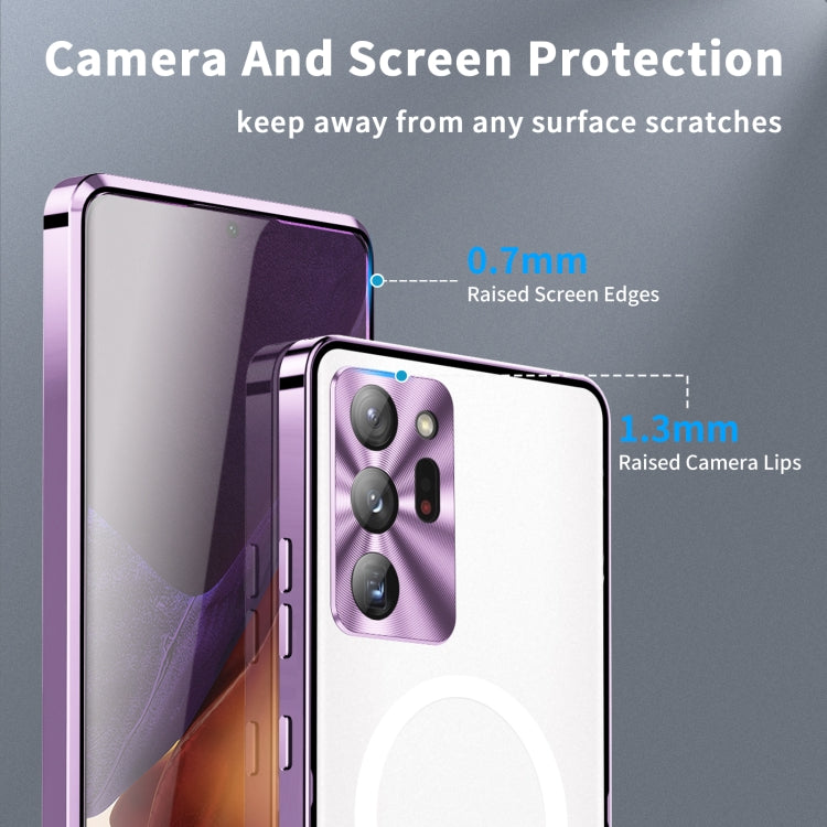 For Samsung Galaxy Note20 Ultra MagSafe Frosted Metal Phone Case(Purple) by buy2fix