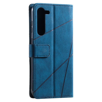 For Samsung Galaxy S23+ 5G Skin Feel Splicing Leather Phone Case(Blue) - Galaxy S23+ 5G Cases by buy2fix | Online Shopping UK | buy2fix