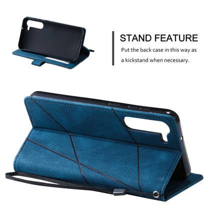 For Samsung Galaxy S23+ 5G Skin Feel Splicing Leather Phone Case(Blue) - Galaxy S23+ 5G Cases by buy2fix | Online Shopping UK | buy2fix