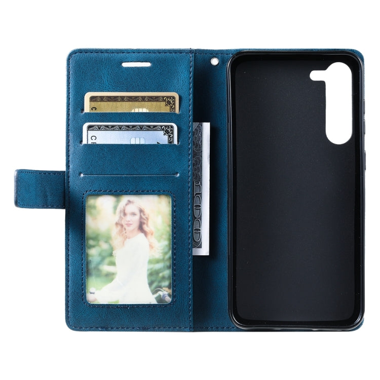For Samsung Galaxy S23+ 5G Skin Feel Splicing Leather Phone Case(Blue) - Galaxy S23+ 5G Cases by buy2fix | Online Shopping UK | buy2fix