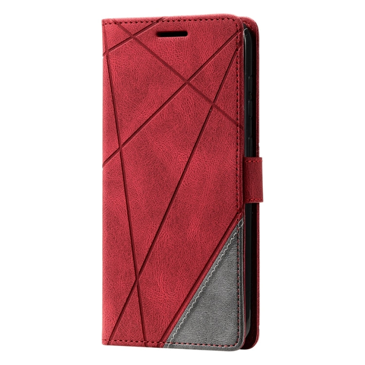 For Samsung Galaxy S23+ 5G Skin Feel Splicing Leather Phone Case(Red) - Galaxy S23+ 5G Cases by buy2fix | Online Shopping UK | buy2fix