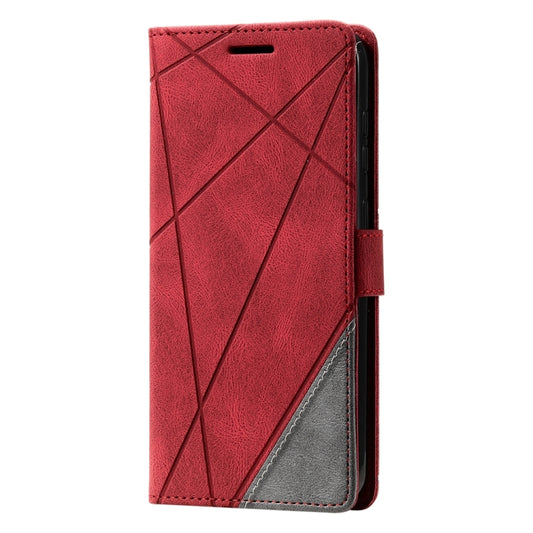 For Samsung Galaxy S23+ 5G Skin Feel Splicing Leather Phone Case(Red) - Galaxy S23+ 5G Cases by buy2fix | Online Shopping UK | buy2fix