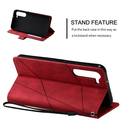 For Samsung Galaxy S23+ 5G Skin Feel Splicing Leather Phone Case(Red) - Galaxy S23+ 5G Cases by buy2fix | Online Shopping UK | buy2fix