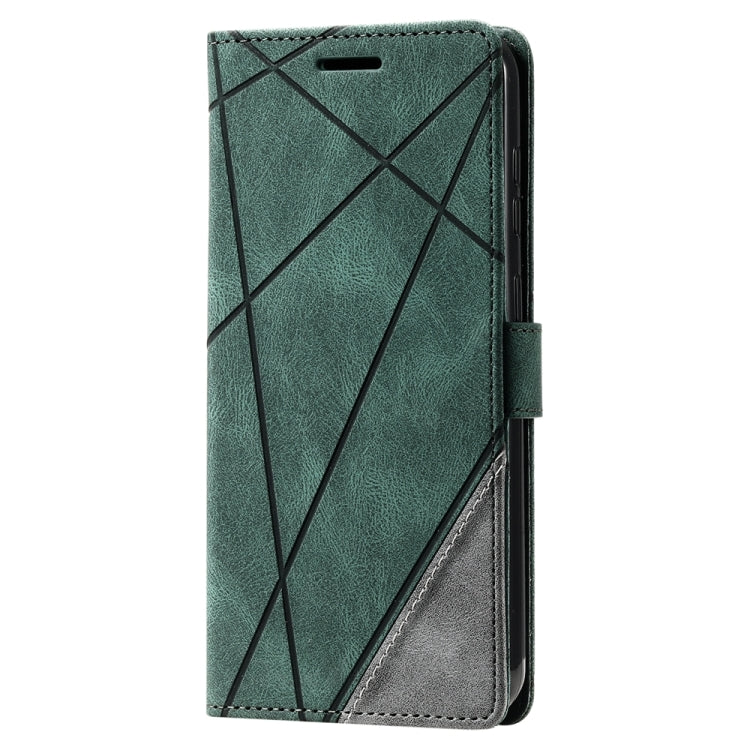 For Samsung Galaxy S23+ 5G Skin Feel Splicing Leather Phone Case(Green) - Galaxy S23+ 5G Cases by buy2fix | Online Shopping UK | buy2fix