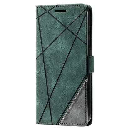 For Samsung Galaxy S23+ 5G Skin Feel Splicing Leather Phone Case(Green) - Galaxy S23+ 5G Cases by buy2fix | Online Shopping UK | buy2fix