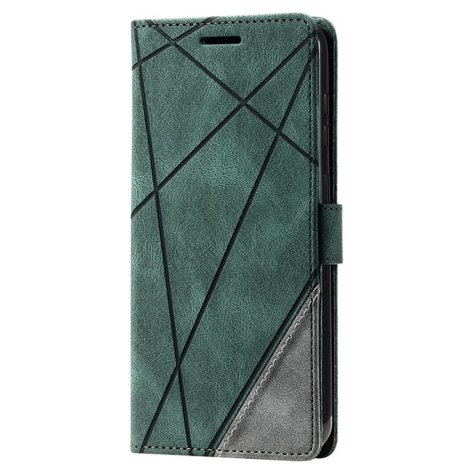 For Samsung Galaxy S23+ 5G Skin Feel Splicing Leather Phone Case(Green) - Galaxy S23+ 5G Cases by buy2fix | Online Shopping UK | buy2fix
